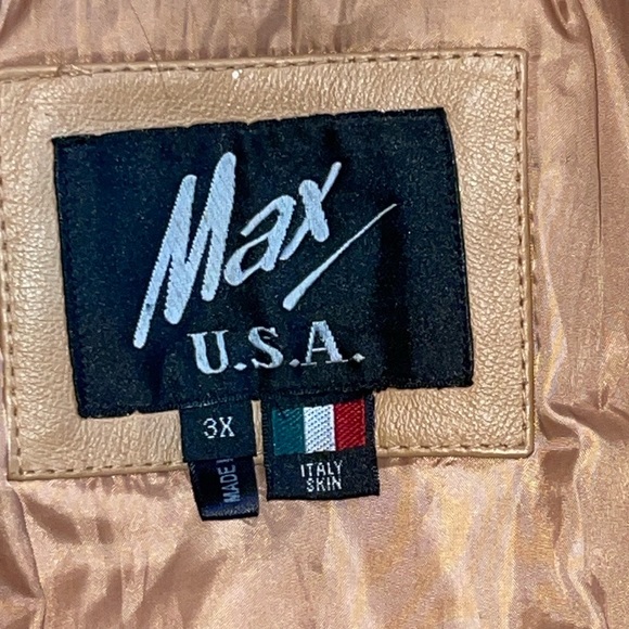 Vtg. Max USA Caramel Tan Swirl Leather Size: 3X - Picture 10 of 13